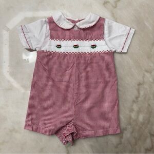 Petit Pomme vintage watermelon Baby Romper 3 months